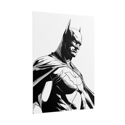 Batman Black & White Rolled Poster — Superhero Wall Art Print