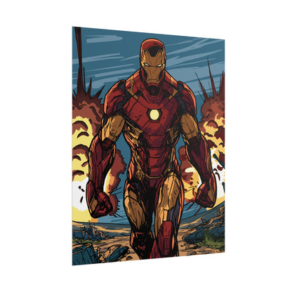 Iron Man Comic Art Poster — Rolled Superhero Wall Print