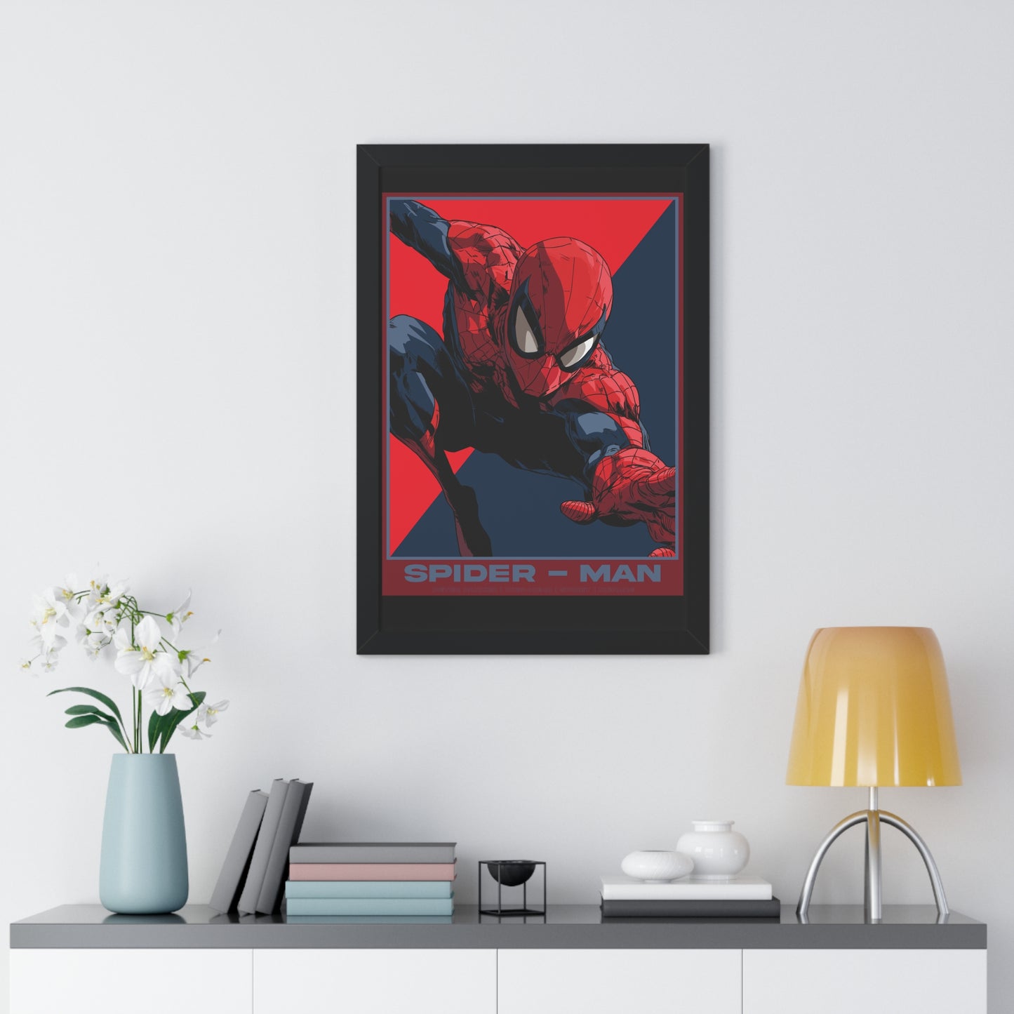 Spider-Man Framed Poster — Vertical Comic Art Print