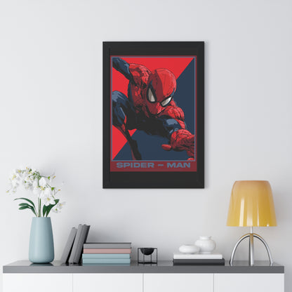 Spider-Man Framed Poster — Vertical Comic Art Print