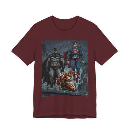 Superhero Team Graphic Tee — Batman, Superman & The Flash