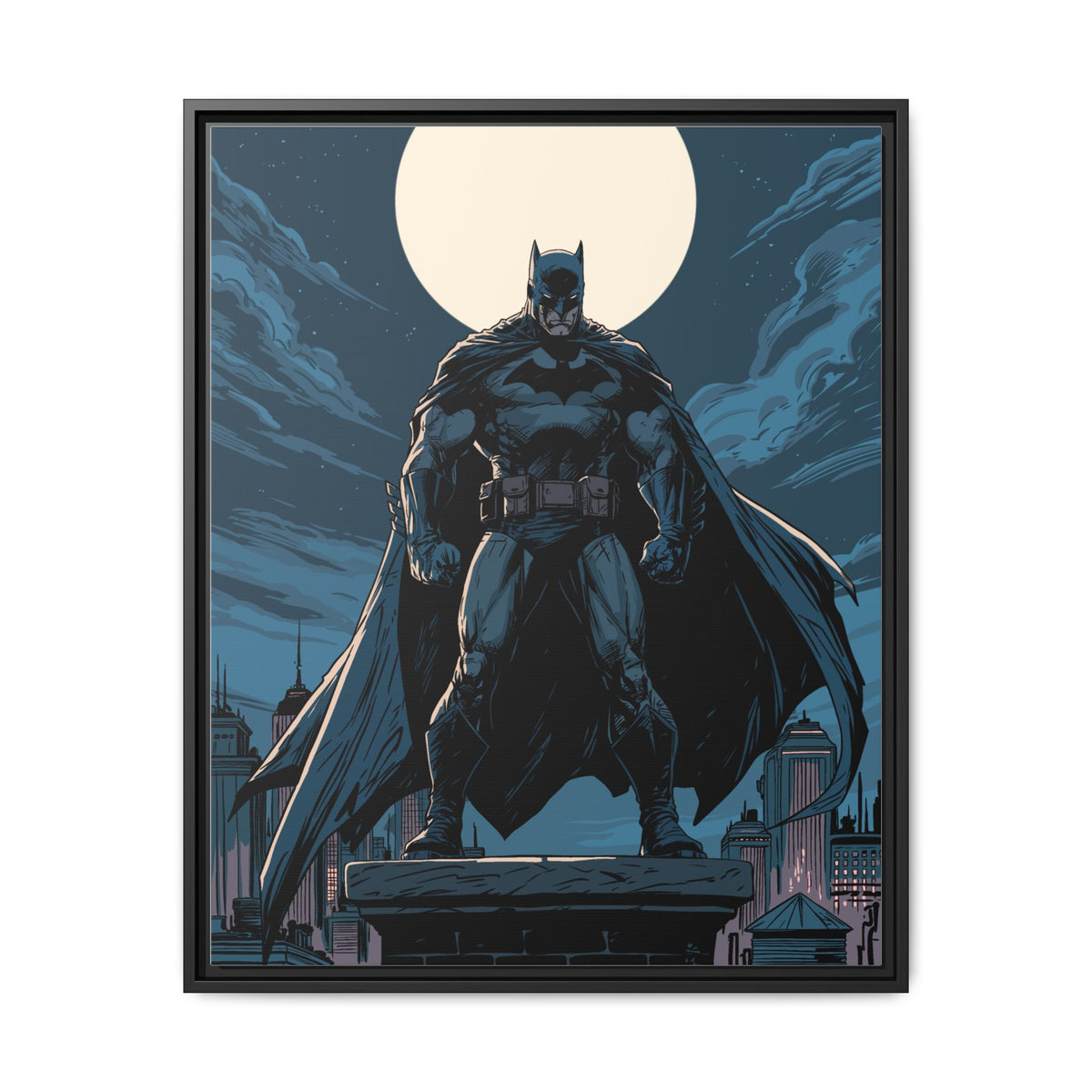 Batman Moonlit Matte Canvas Framed Print