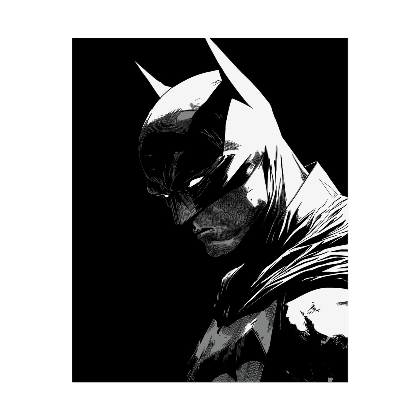Batman Noir Portrait Poster