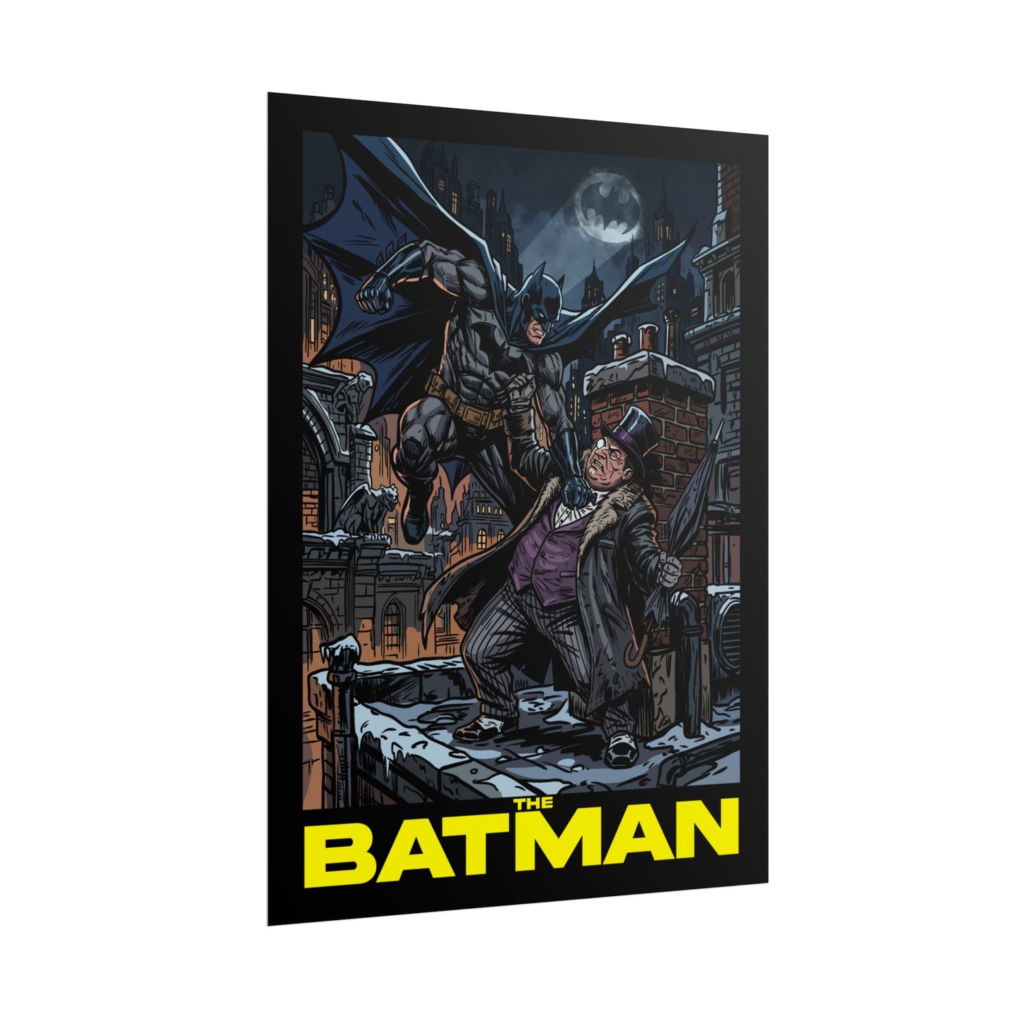 Batman vs Penguin Cinematic Rolled Poster