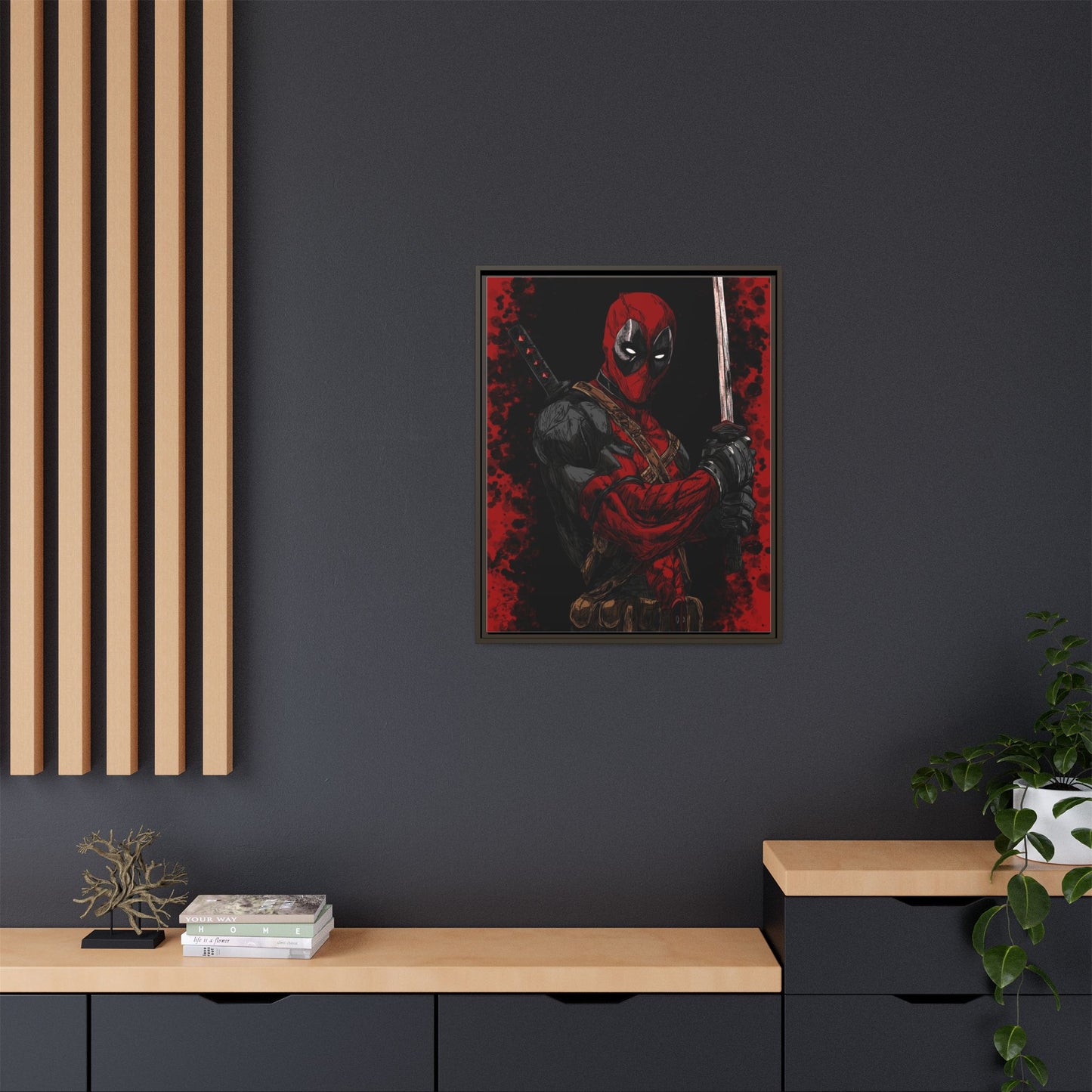 The Merc #2 - Framed Canvas Wall Art — Comic Antihero Sword Portrait