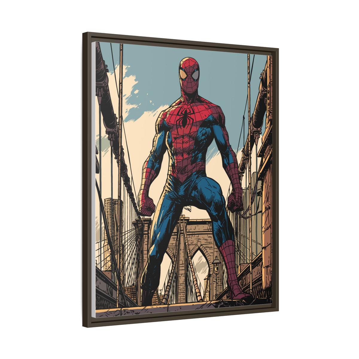Spider-Man Comic Art Matte Framed Canvas