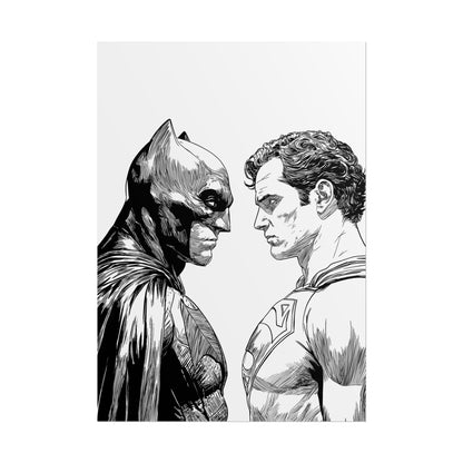Batman vs Superman Black & White Poster