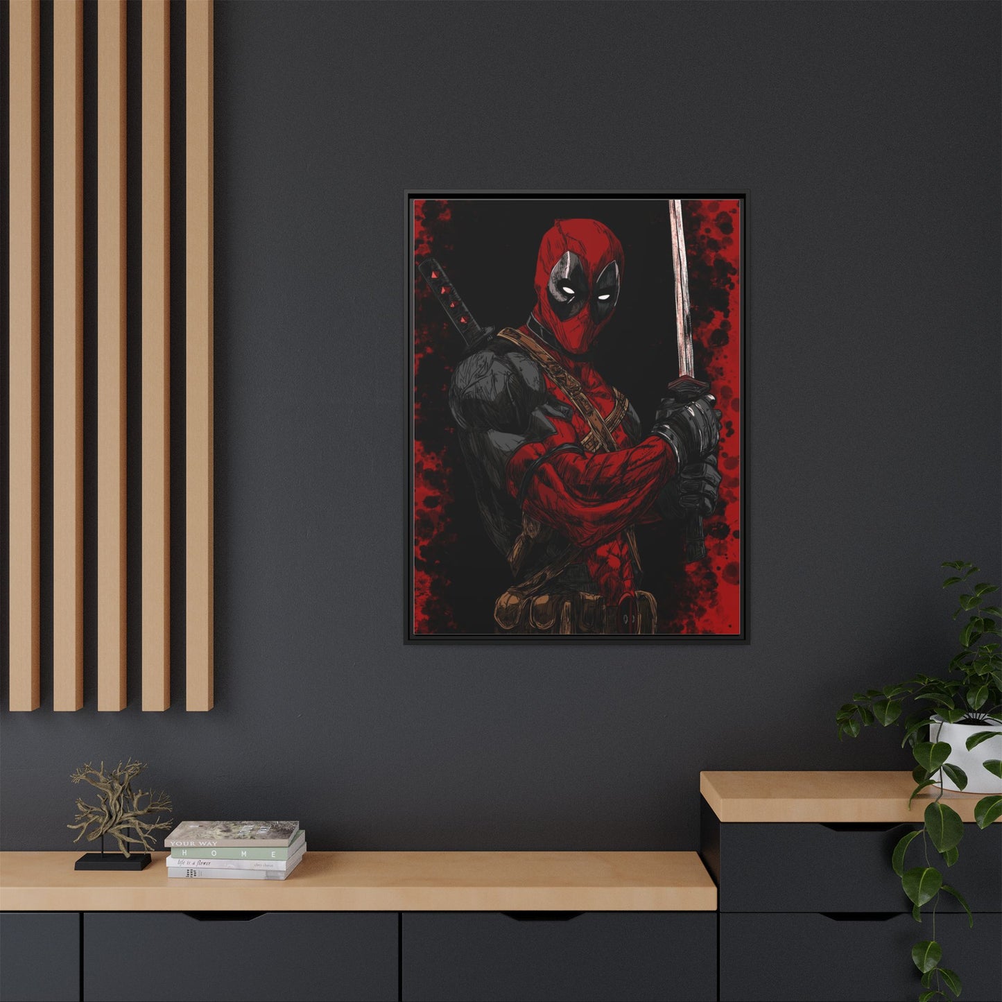 The Merc #2 - Framed Canvas Wall Art — Comic Antihero Sword Portrait