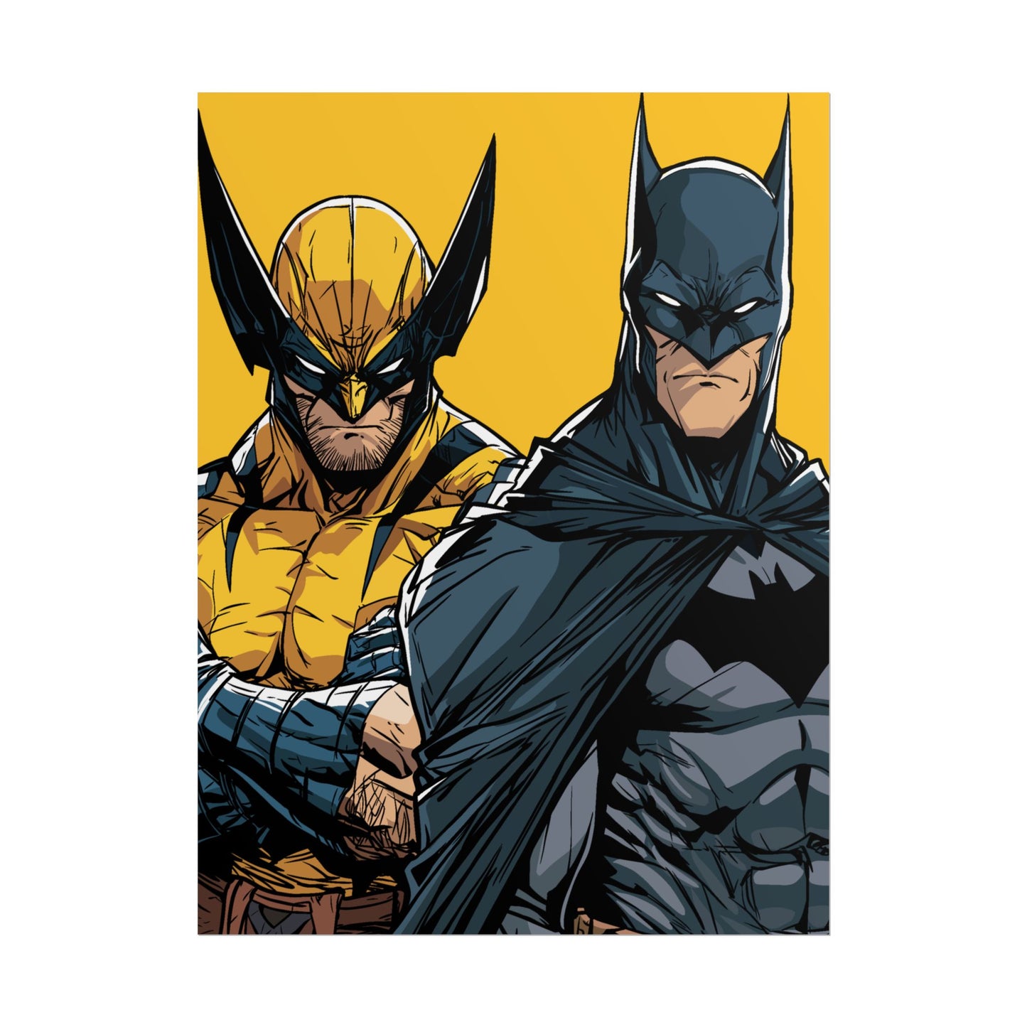 Batman & Wolverine Comic Art Rolled Poster
