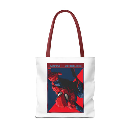 Spider-Man Graphic Tote Bag — Retro Red & Blue Comic Design
