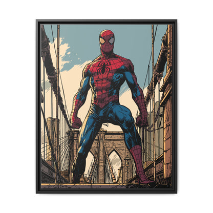 Spider-Man Comic Art Matte Framed Canvas