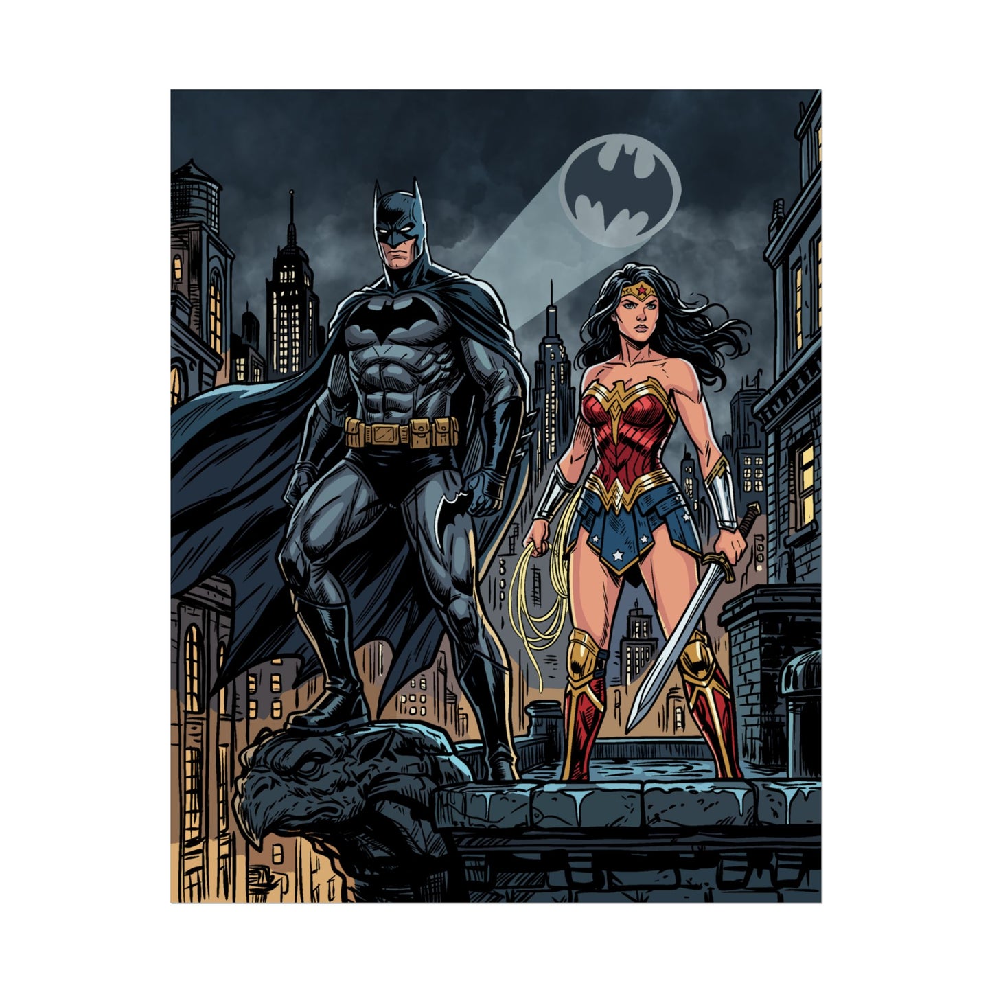 Batman & Wonder Woman City Night Poster