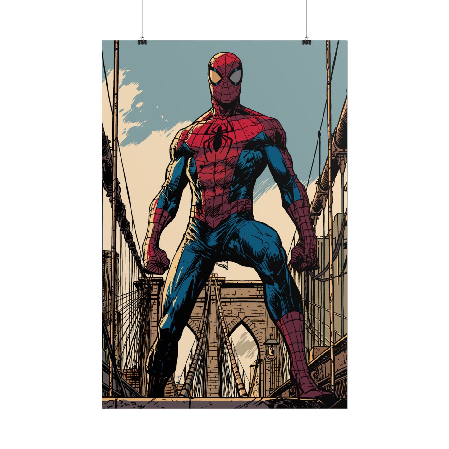 Spider-Man Brooklyn Bridge Art Poster