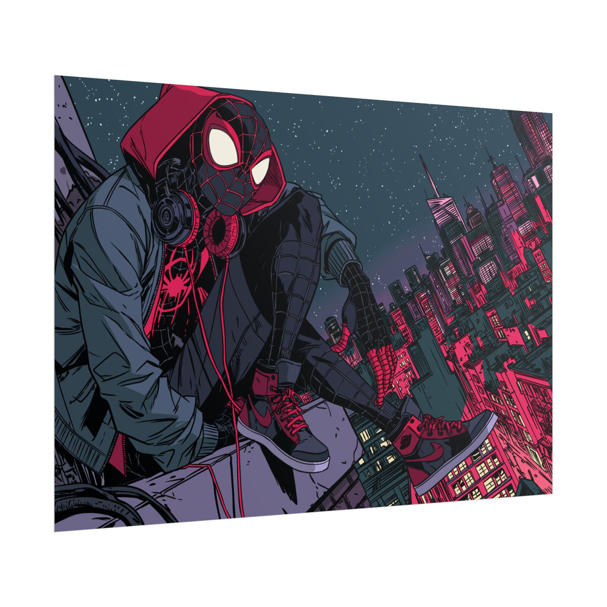 Spider-Verse Miles Morales Poster — Neon City