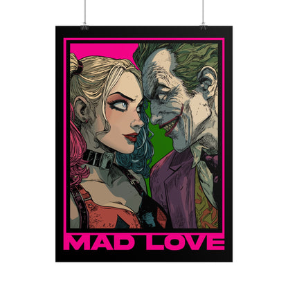 "Mad Love" Harley Quinn & Joker Comic Art Rolled Poster