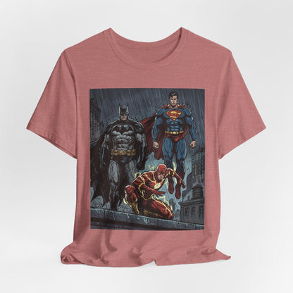 Superhero Team Graphic Tee — Batman, Superman & The Flash