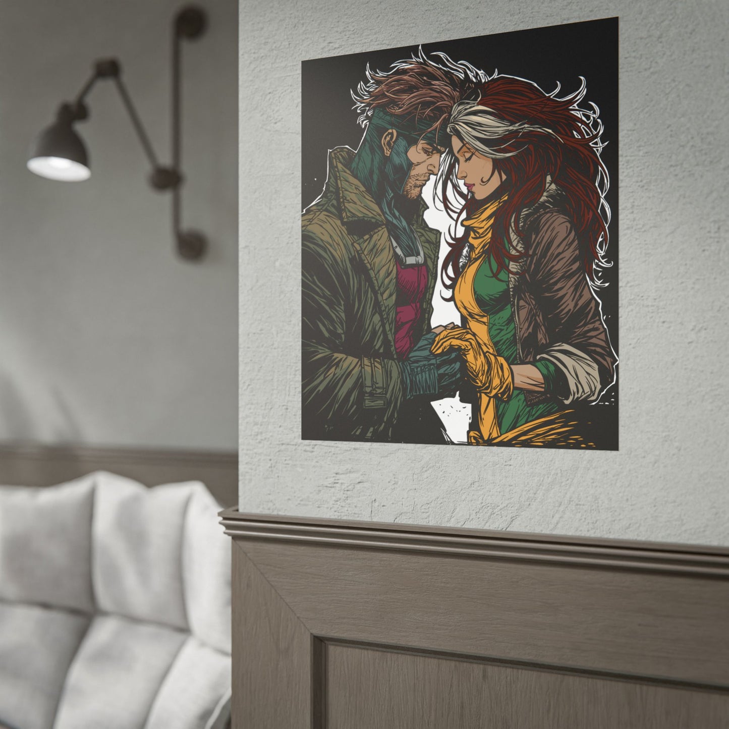 Rogue & Gambit Holding Hands - Fan Art Rolled Poster