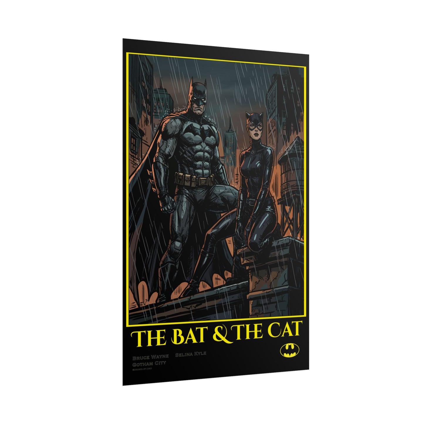 Batman & Catwoman Poster – "The Bat & The Cat" Rolled Art Print