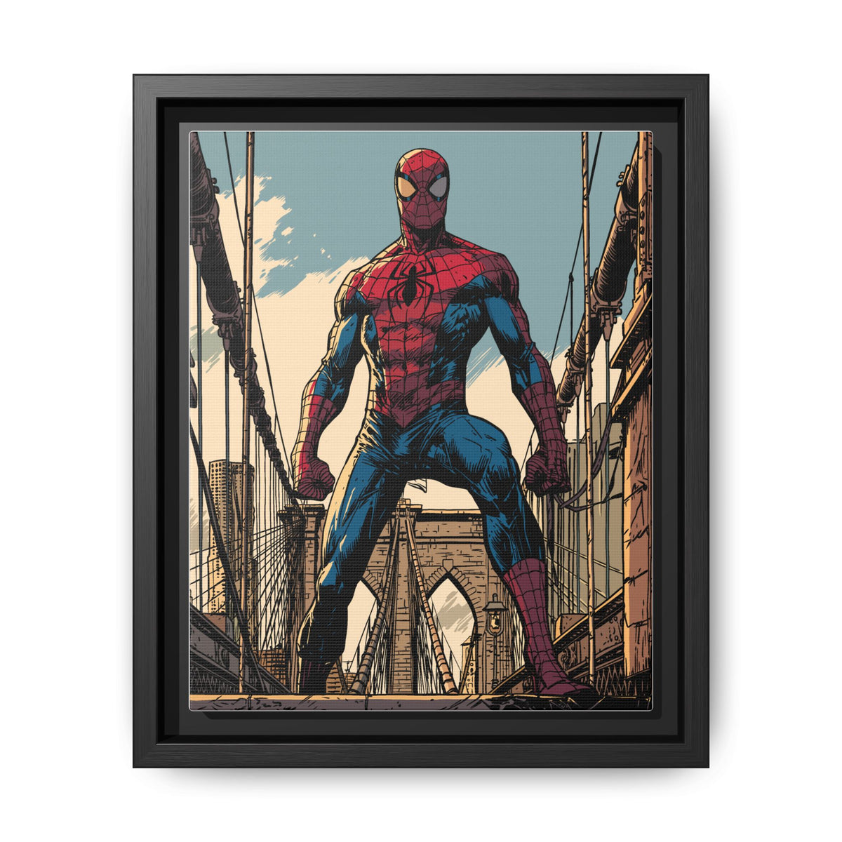 Spider-Man Comic Art Matte Framed Canvas