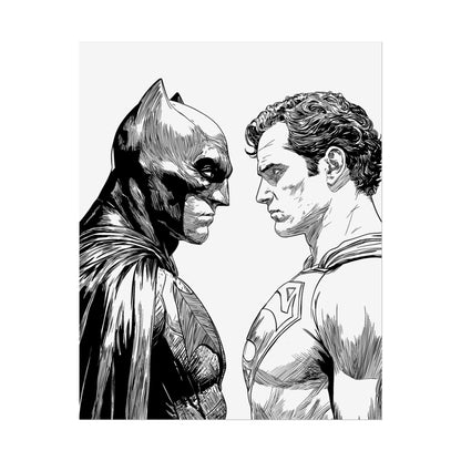 Batman vs Superman Black & White Poster