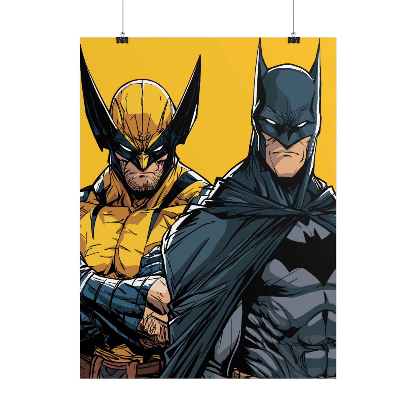Batman & Wolverine Comic Art Rolled Poster