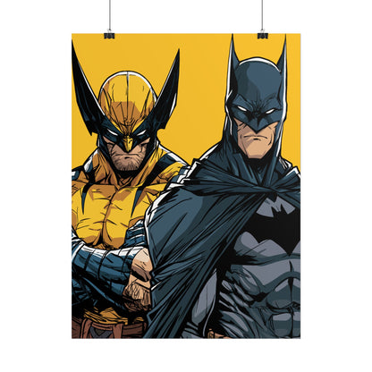 Batman & Wolverine Comic Art Rolled Poster