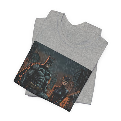 Batman & Catwoman Rain Night T‑Shirt