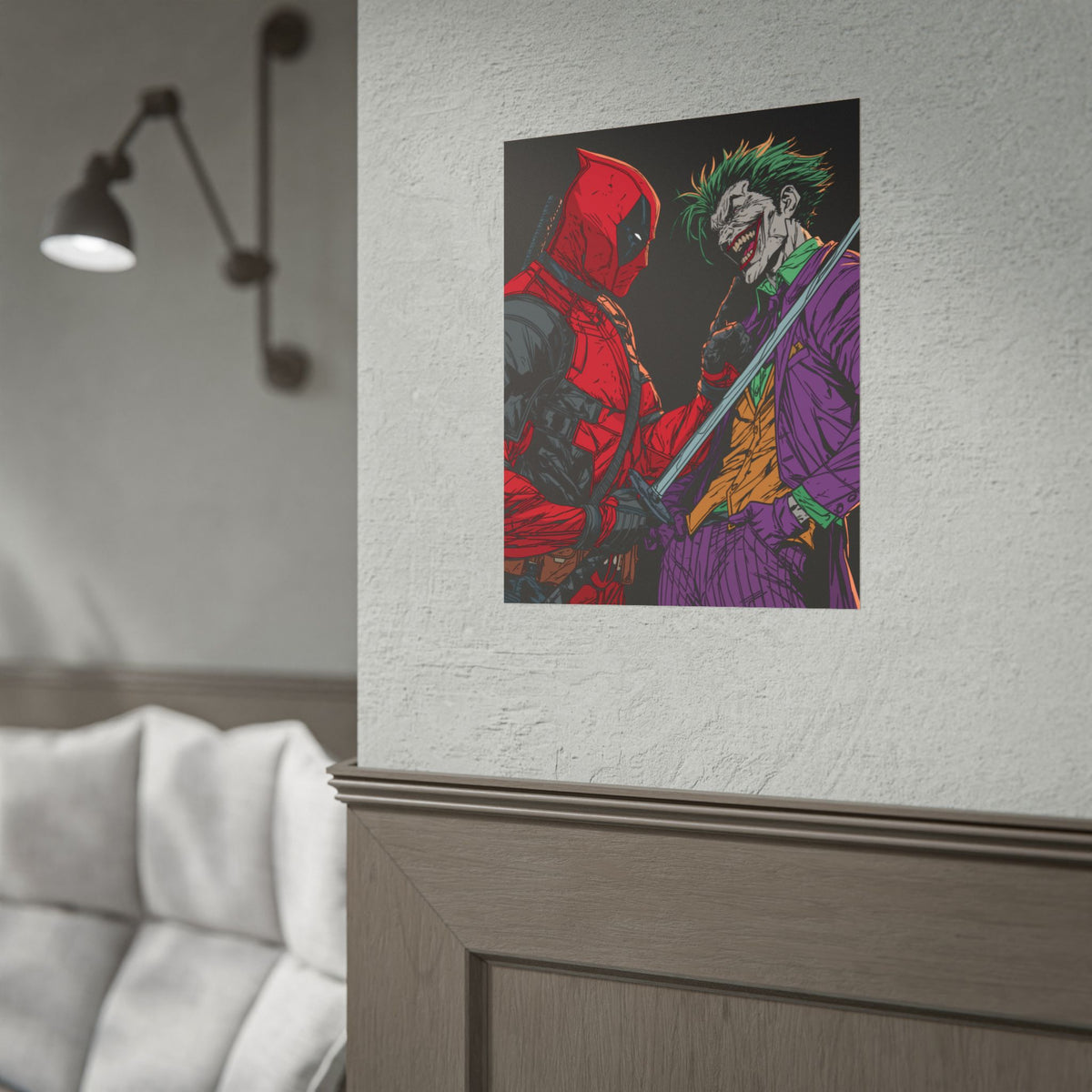 Deadpool vs Joker Comic Art Print