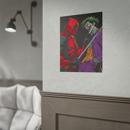 Deadpool vs Joker Comic Art Print