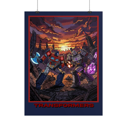 Transformers Optimus vs Megatron Cinematic Poster