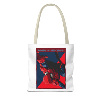 Spider-Man Graphic Tote Bag — Retro Red & Blue Comic Design
