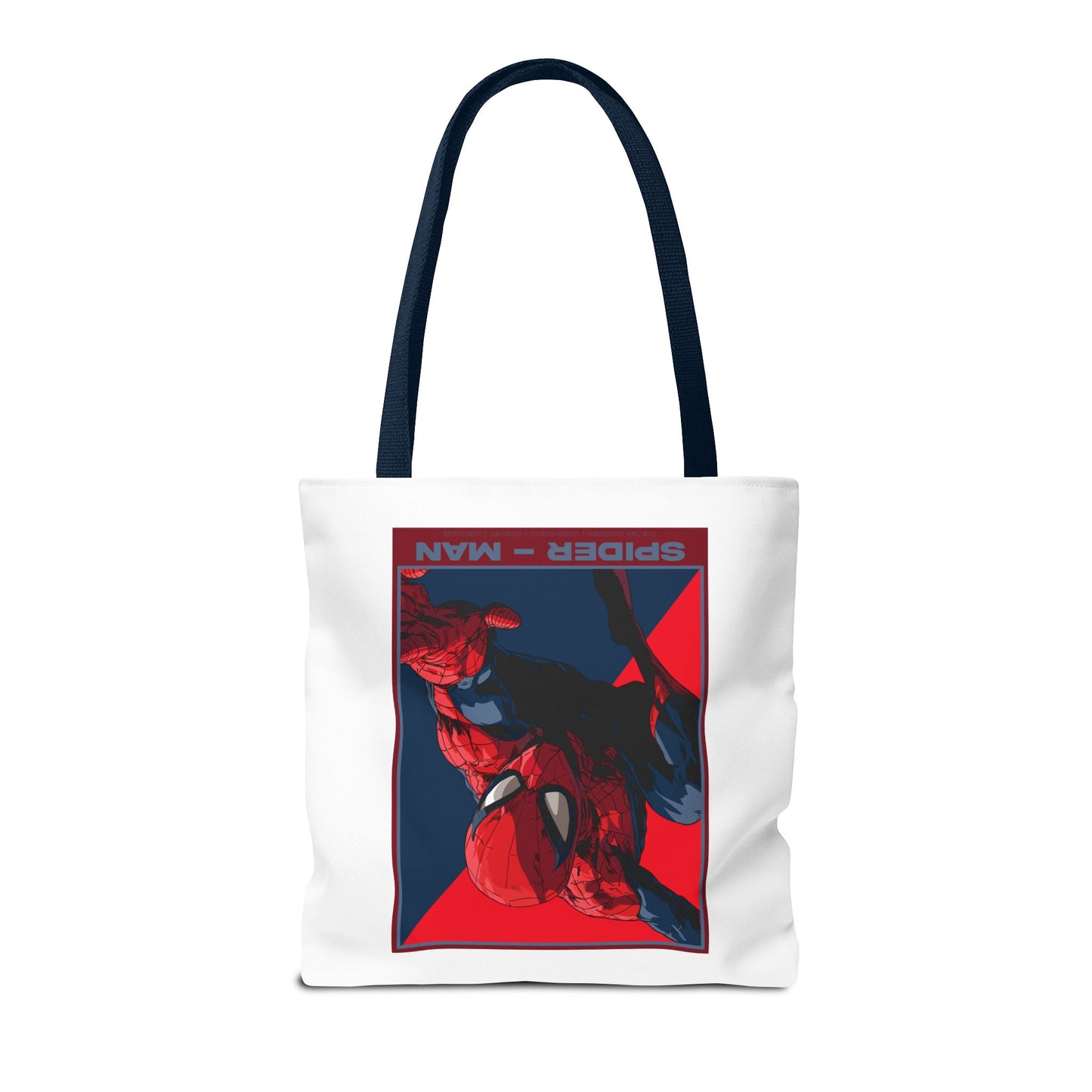 Spider-Man Graphic Tote Bag — Retro Red & Blue Comic Design