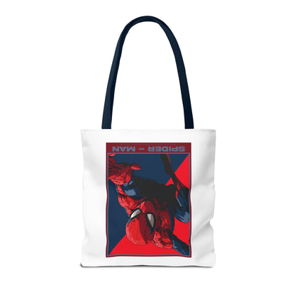 Spider-Man Graphic Tote Bag — Retro Red & Blue Comic Design
