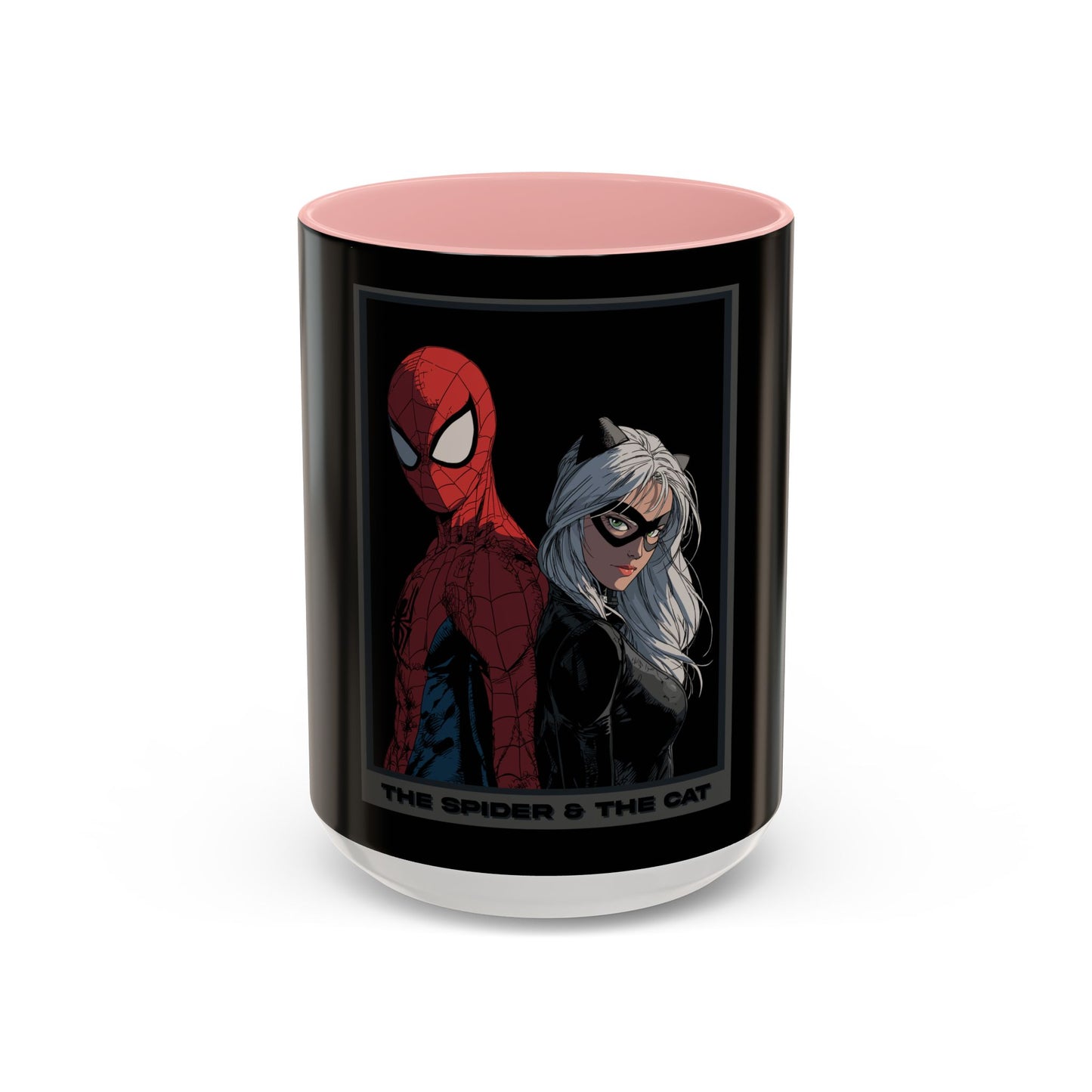 Spider & Cat Duo Accent Coffee Mug – Black 11/15oz