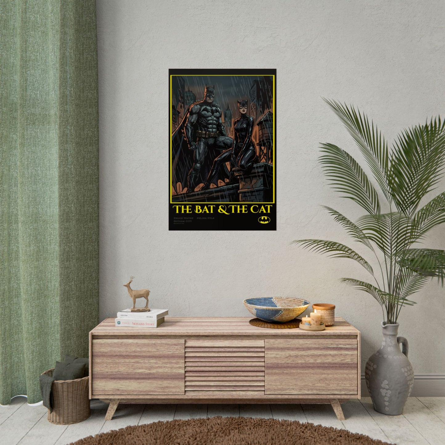 Batman & Catwoman Poster – "The Bat & The Cat" Rolled Art Print
