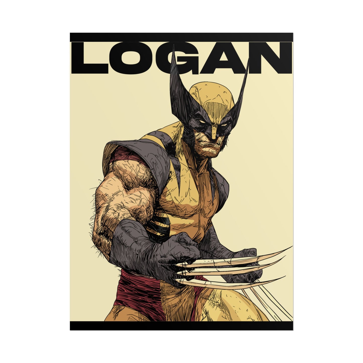 Wolverine Logan Rolled Poster — Comic Art Wall Print