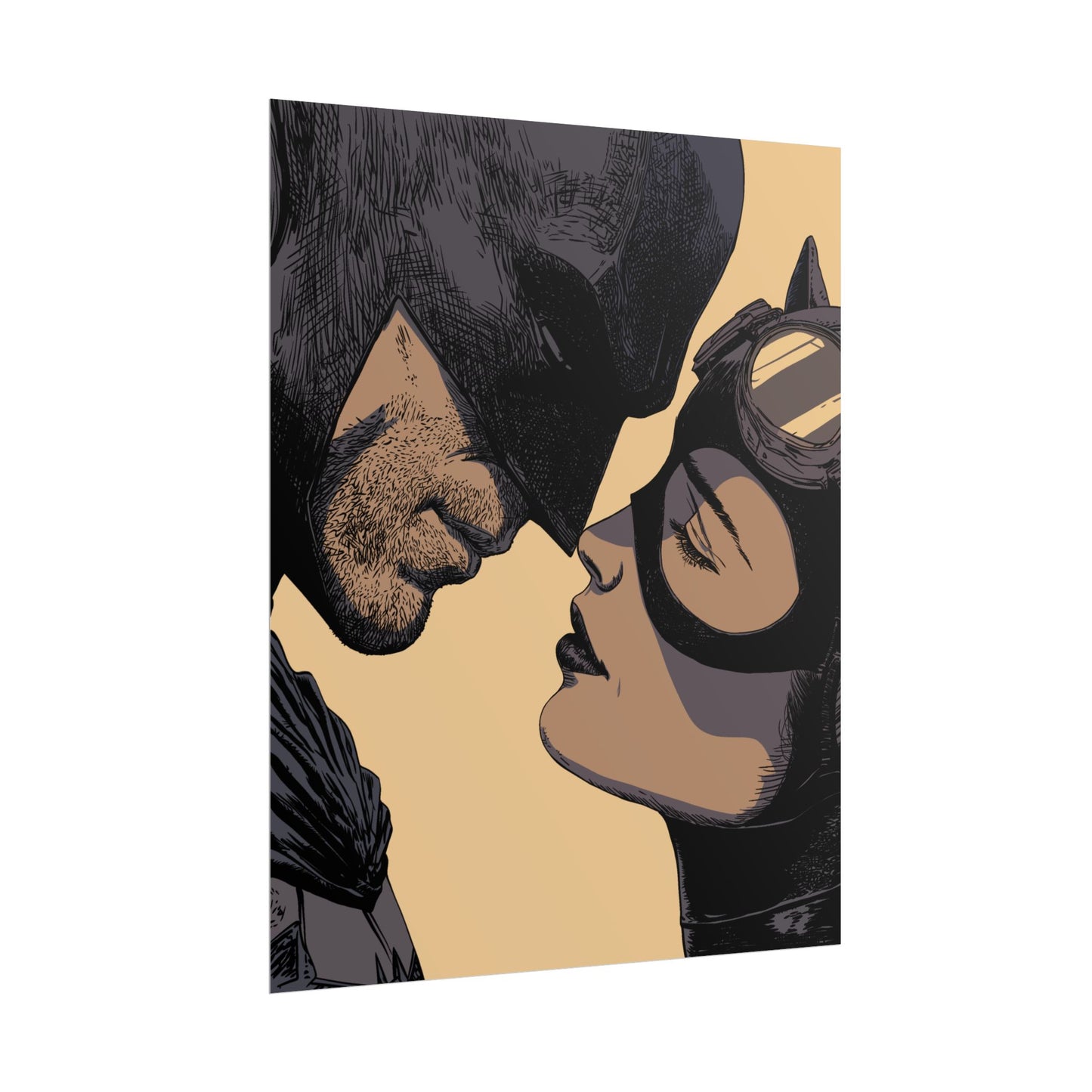 Batman & Catwoman Kiss Poster