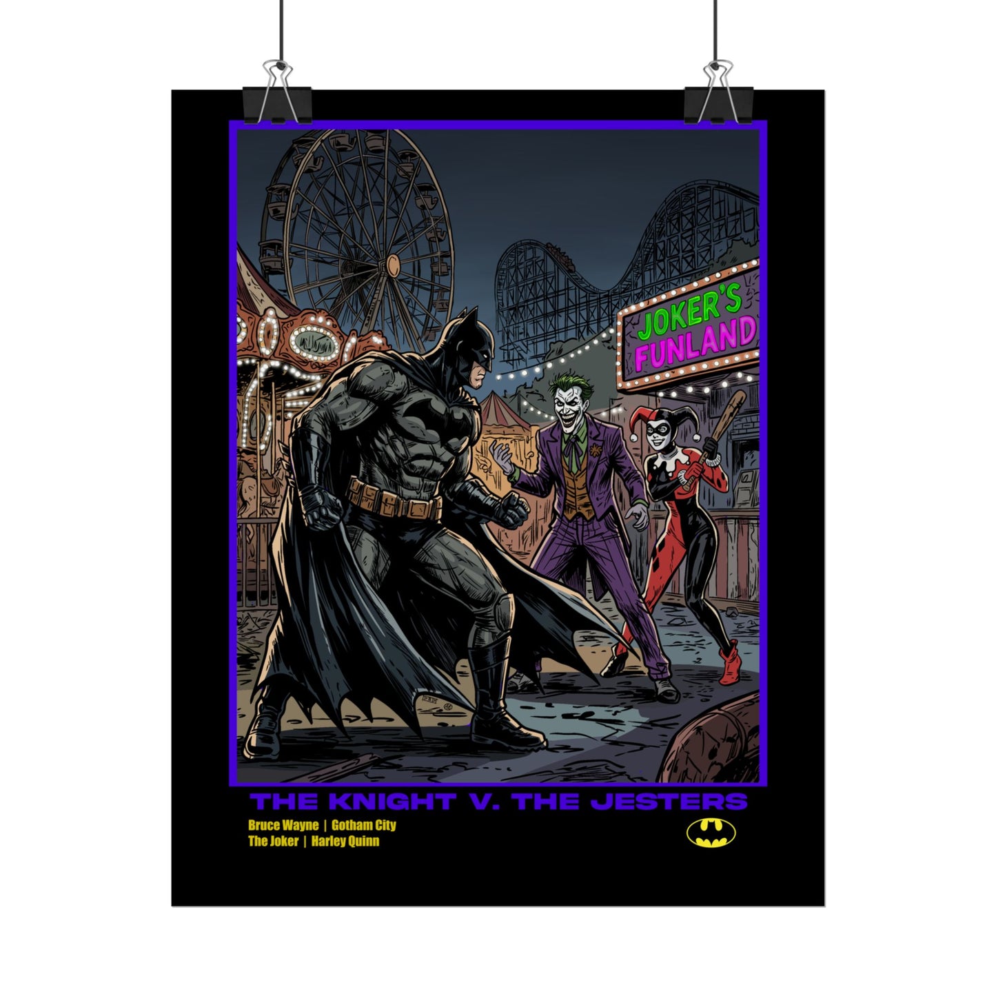 Batman vs Joker Rolled Poster — 'The Knight v. The Jesters' Comic Art Print
