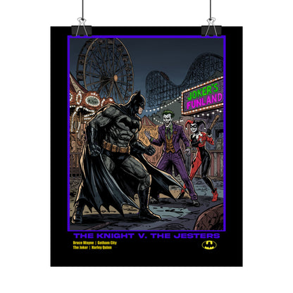 Batman vs Joker Rolled Poster — 'The Knight v. The Jesters' Comic Art Print