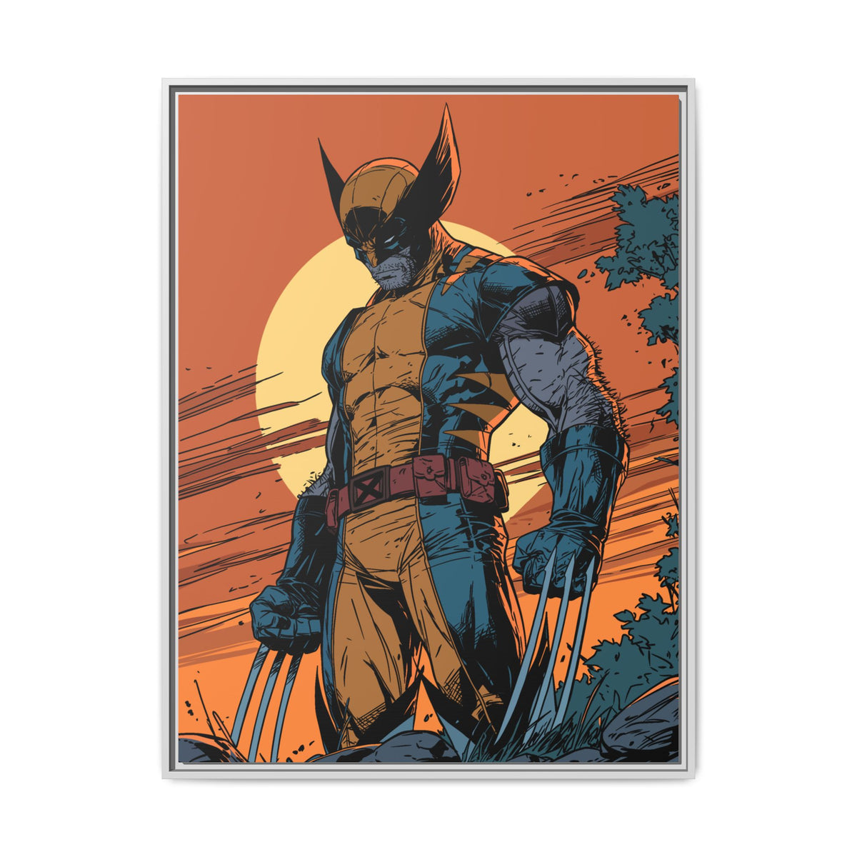Wolverine Matte Framed Canvas Print