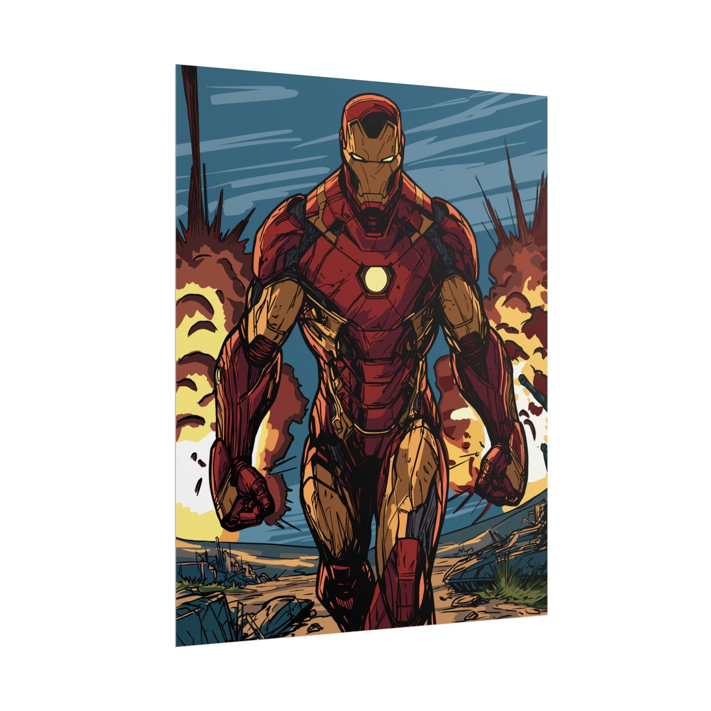 Iron Man Comic Art Poster — Rolled Superhero Wall Print