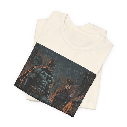 Batman & Catwoman Rain Night T‑Shirt