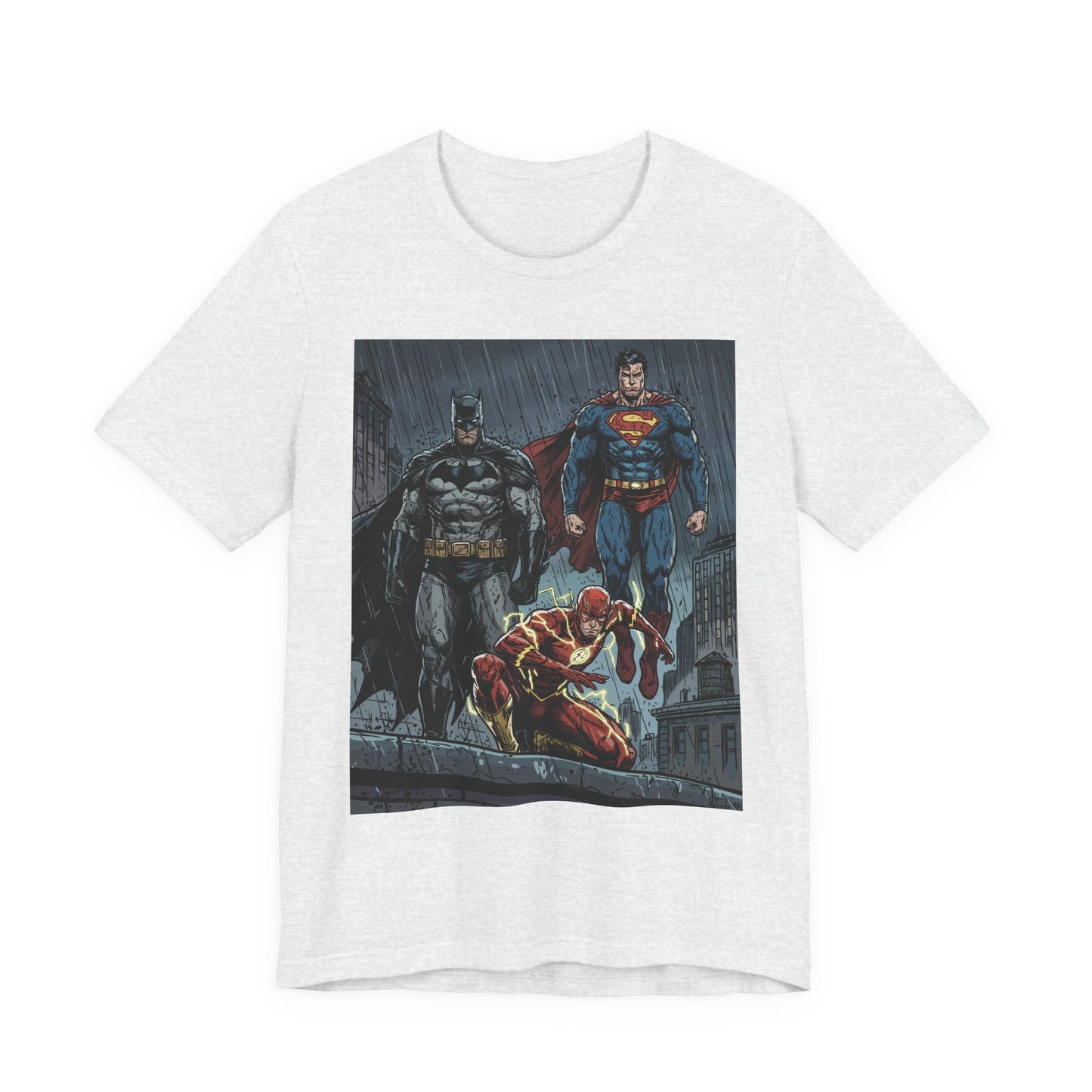 Superhero Team Graphic Tee — Batman, Superman & The Flash