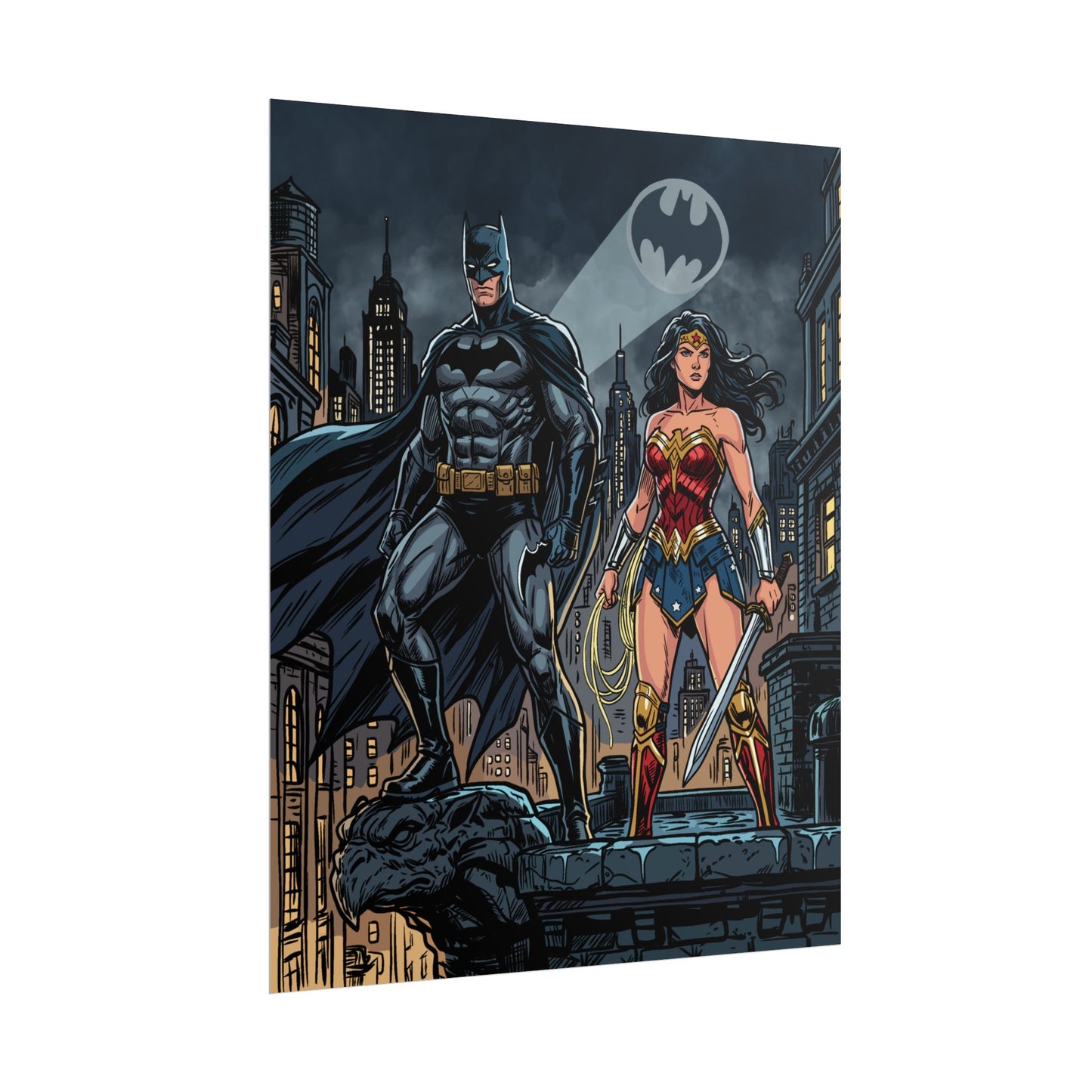 Batman & Wonder Woman City Night Poster