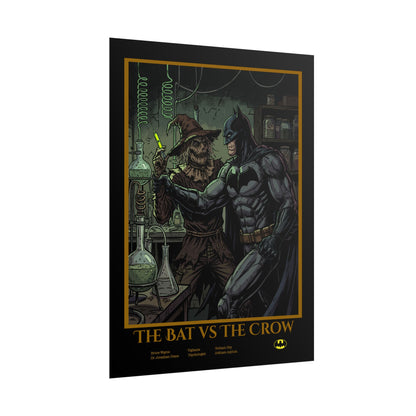 Batman vs Scarecrow Cinematic Rolled Poster — Vintage Comic Movie Art Print