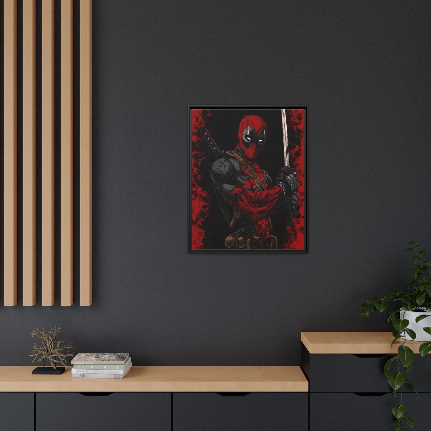 The Merc #2 - Framed Canvas Wall Art — Comic Antihero Sword Portrait