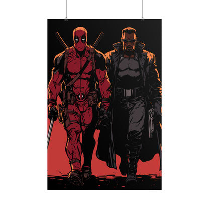 Deadpool & Blade Comic Art Print