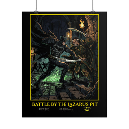 Batman "Battle by the Lazarus Pit" Poster — Rolled Collectible Art Print