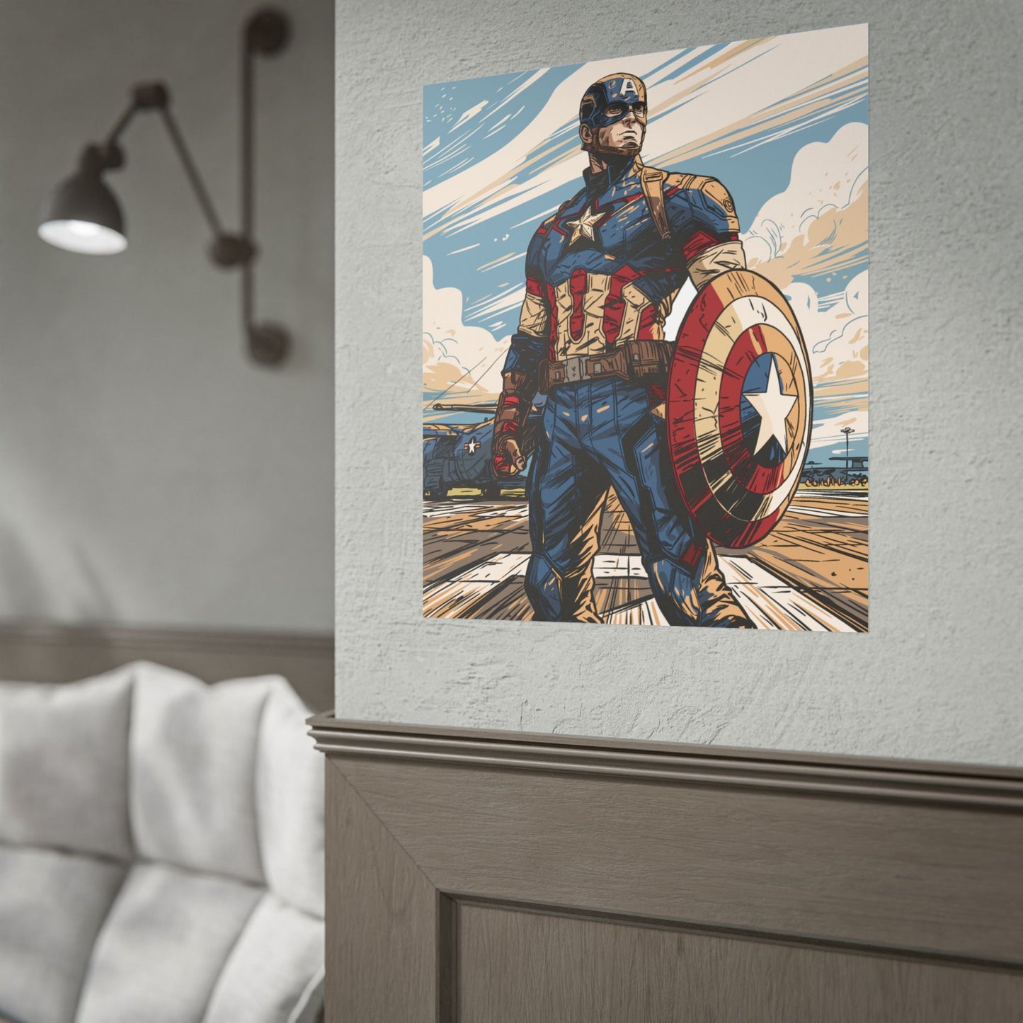 Captain America Retro Art Poster — Rolled Superhero Wall Print