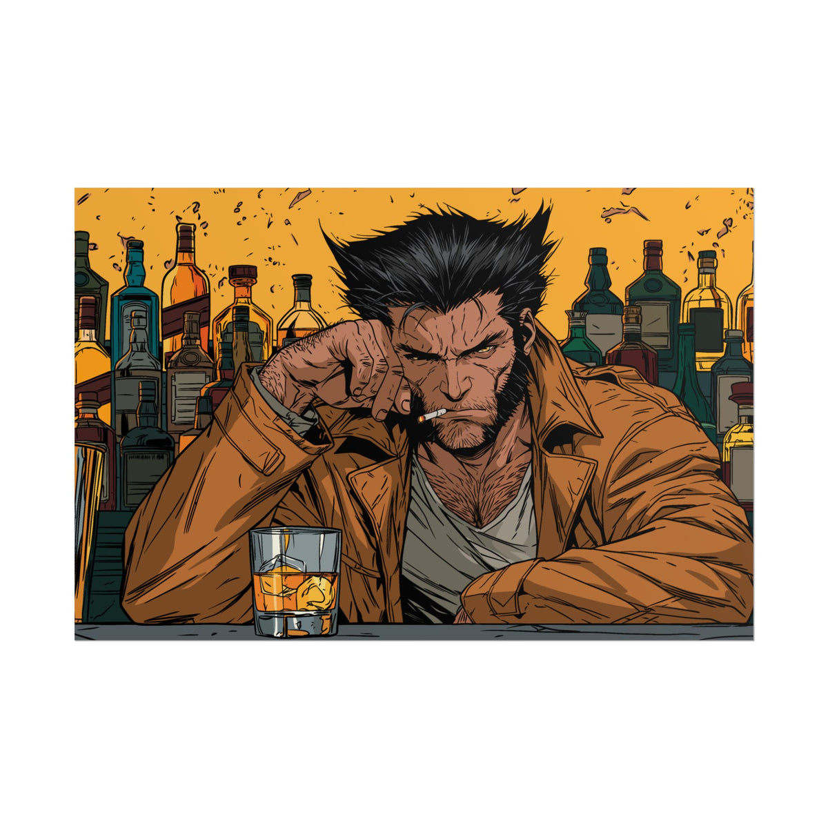 Wolverine Bar Scene Poster